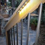 lighted outdoor railing