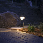 outdoor lighting along path