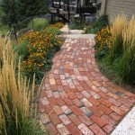 Recycled brick path